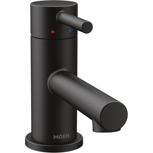 image:imageMoen Align Brushed Gold OneHandle Single Hole Low Profile Modern Bathroom Faucet with Drain Assembly 6191BGMatte Black