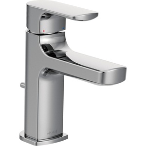 image:imageMoen Rizon Matte Black OneHandle Modern Bathroom Faucet with Drain Assembly 6900BLChrome