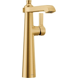 image:imageMoen S6982NL Flara OneHandle Single Hole Vessel Sink Bathroom Faucet Polished NickelBrushed Gold