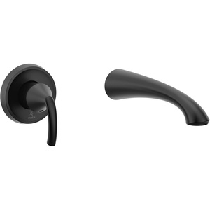 image:imageGlyde Matte Black Single Handle Wall Mount Tub Filler High Flow Tub Faucet with 10 Spout Reach WT371BLBlack