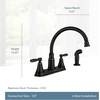 image:imageMoen Hutchinson Mediterranean Bronze 2Handle HighArc Kitchen Faucet with Side Sprayer 87048BRB