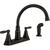 image:imageMoen Hutchinson Mediterranean Bronze 2Handle HighArc Kitchen Faucet with Side Sprayer 87048BRB