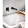 image:imageMoen 90 Degree Matte Black Single Handle Wall Mount Tub Filler High Flow Tub Faucet with 10 Spout Reach WTS911BL