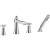 image:imageMoen TS929 Flara 2Handle Deck Mount Cross Handle Roman Tub Faucet Trim Kit Valve Required Including Single Function Handshower Chrome